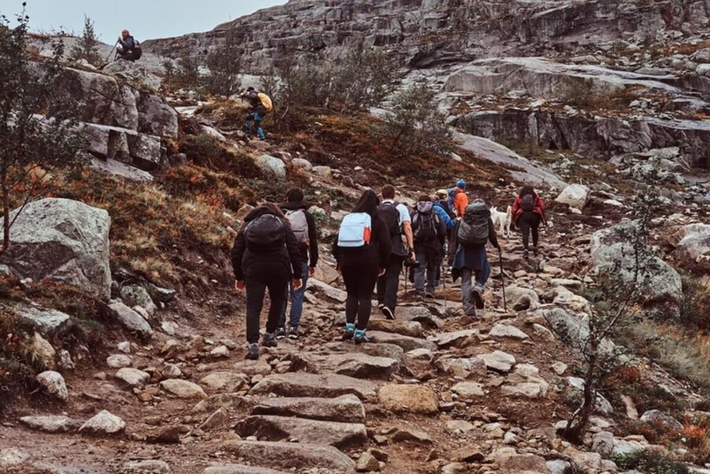 group people is hiking norway mountains group hikers with backpacks tracking mountains 613910 20462 1
