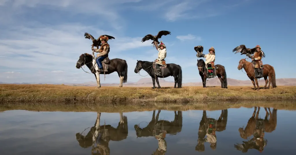 A Day in the Life of an Eagle Hunter on Horseback